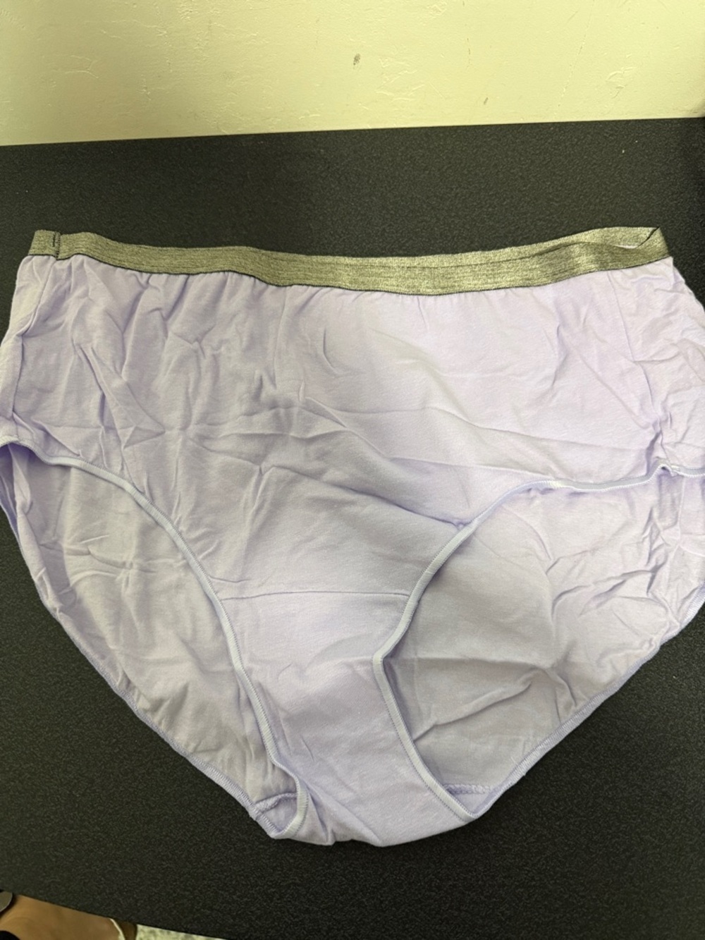 Hanes Lavender Cotton Briefs with Metallic Silver Waistband
